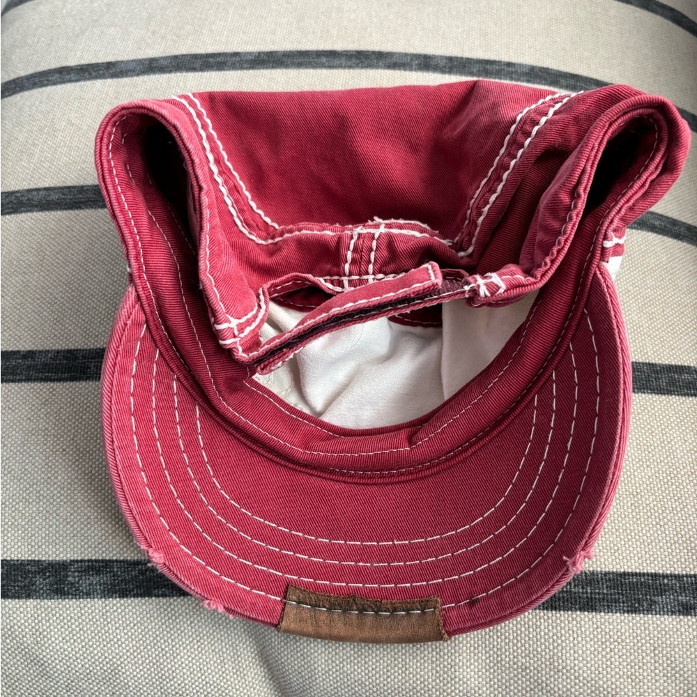 Disneyland Resort Red Broken In Mickey Patch Adjustable Baseball Cap One Size - Picture 2 of 7